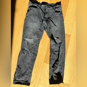 Distressed Abercrombie Black Jeans